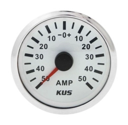 Амперметр аналоговый -/+50 А, белый циферблат, нержавеющий ободок, д. 52 мм (JMV00288_KY06103)